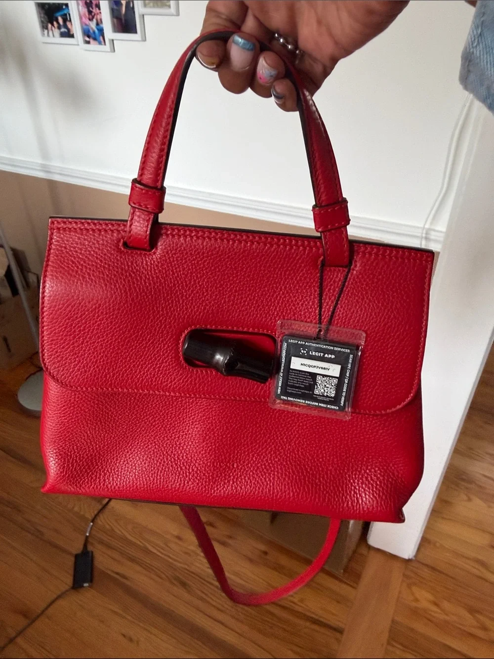 Red Women's Leather Top-Handle Handbag